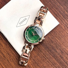 The ARP Fos**l Rose Gold & Emerald Green Watch for Women