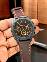 ARP Fos**l Machine Chronograph Brown Leather Watch