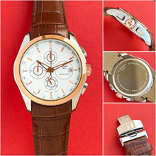 ARP Tis**t Chronograph Watch with White Dial and Brown Leather Strap