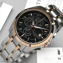Trending men collection double tone date function working watch